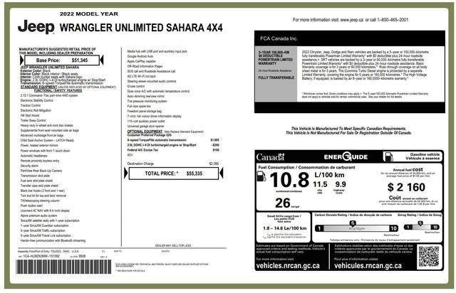 2022 Jeep Wrangler Unlimited Sahara 4WD