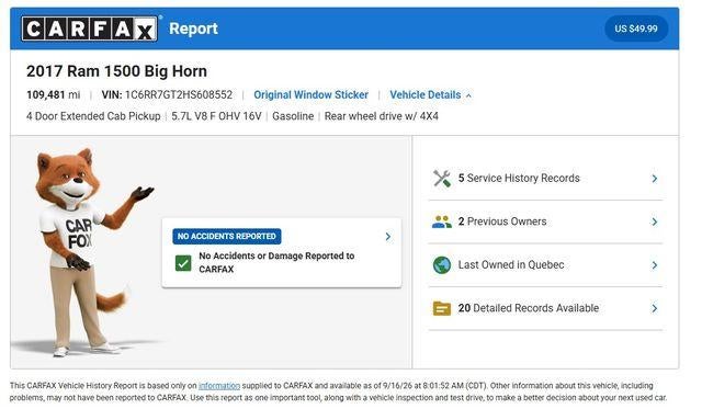 2017 RAM 1500 SLT 4WD