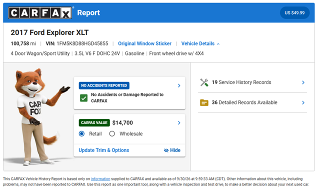 2017 Ford Explorer XLT 4WD