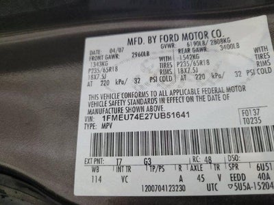 2007 Ford Explorer Eddie Bauer 4WD