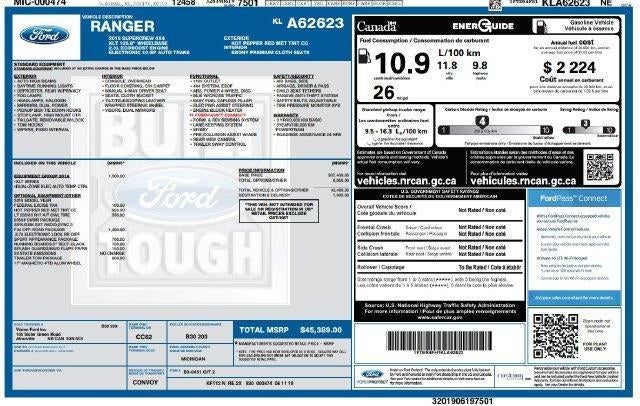 2019 Ford Ranger XLT 4WD