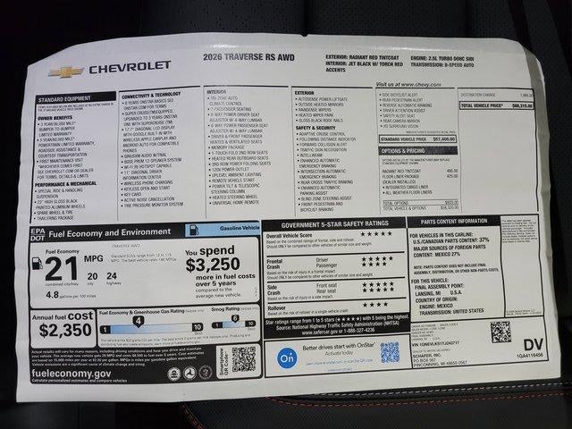 2026 Chevrolet Traverse RS