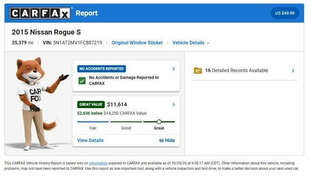2015 Nissan Rogue S AWD