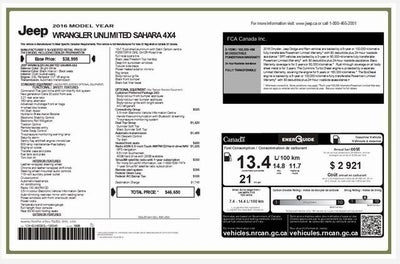 2016 Jeep Wrangler Unlimited Sahara