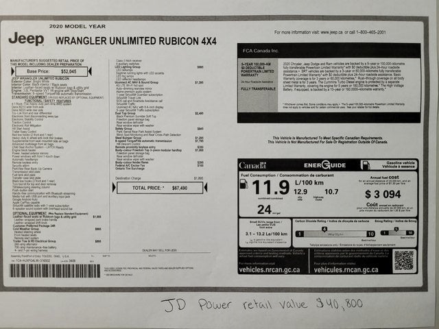 2020 Jeep Wrangler Unlimited Rubicon