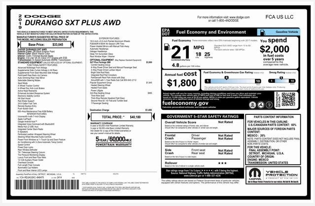2019 Dodge Durango SXT Plus