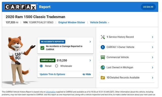 2020 RAM 1500 Classic Tradesman