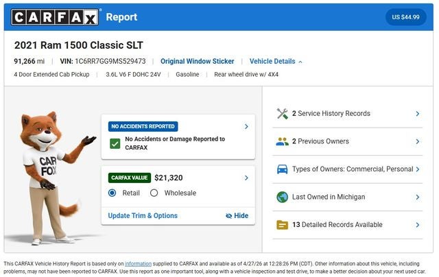 2021 RAM 1500 Classic SLT