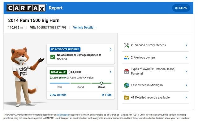 2014 RAM 1500 Big Horn