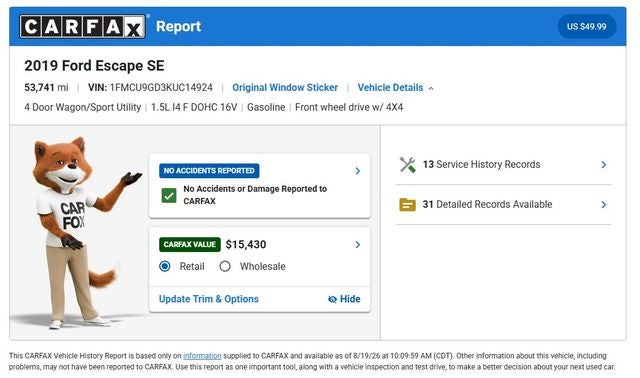 2019 Ford Escape SE