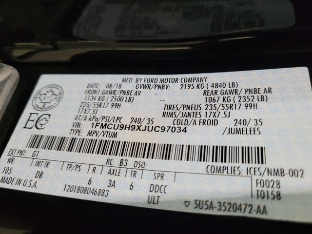 2018 Ford Escape SEL