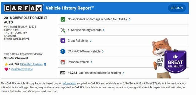 2018 Chevrolet Cruze LT