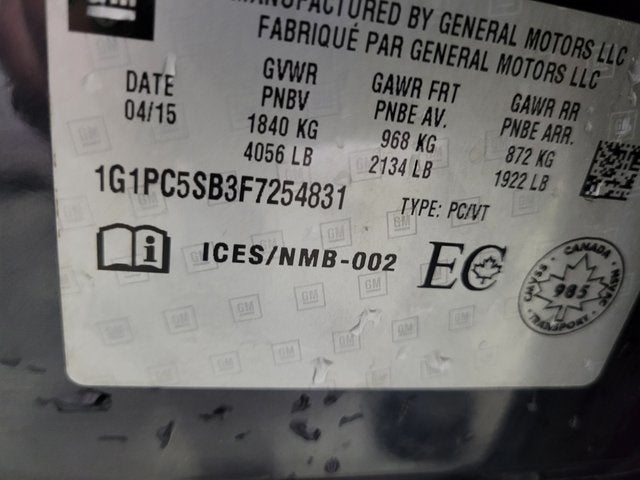 2015 Chevrolet Cruze 1LT 1LT