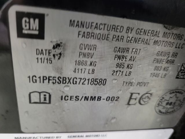 2016 Chevrolet Cruze Limited 2LT