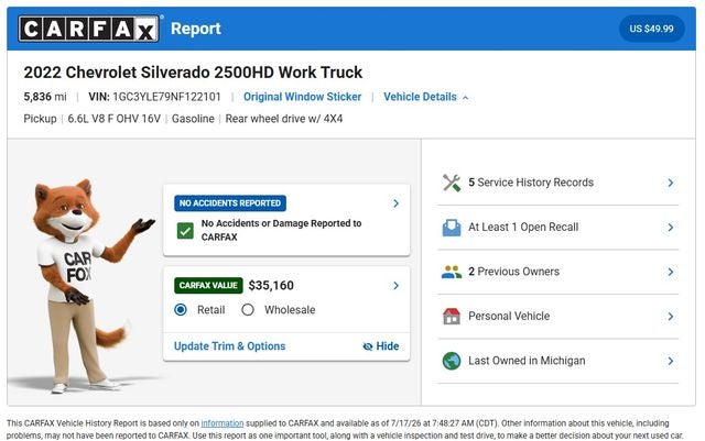 2022 Chevrolet Silverado 2500HD Work Truck