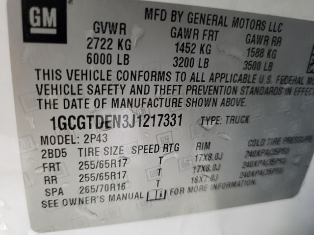 2018 Chevrolet Colorado Z71