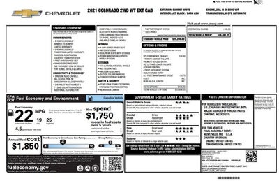 2021 Chevrolet Colorado Work Truck