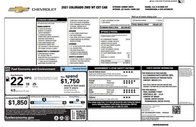 2021 Chevrolet Colorado Work Truck