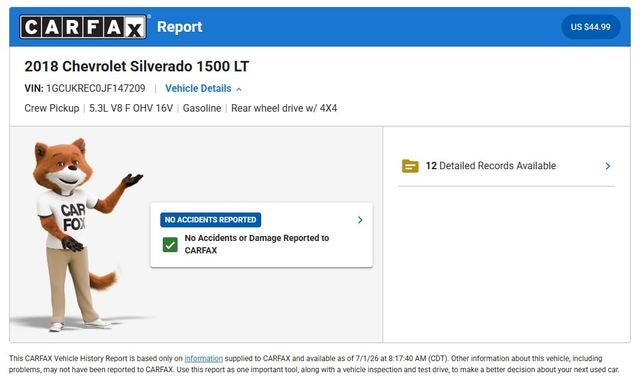 2018 Chevrolet Silverado 1500 LT
