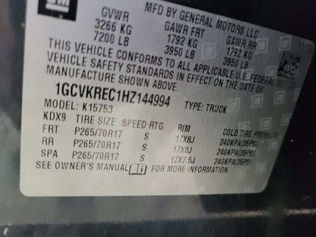 2017 Chevrolet Silverado 1500 LT LT1