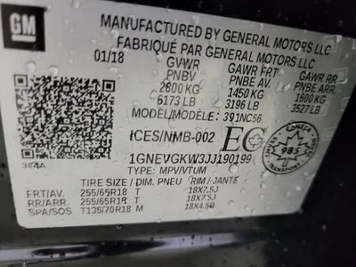 2018 Chevrolet Traverse LT Cloth w/1LT