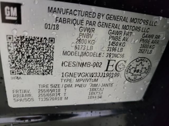 2018 Chevrolet Traverse LT Cloth w/1LT