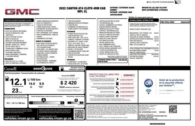 2022 GMC Canyon AT4 w/Cloth