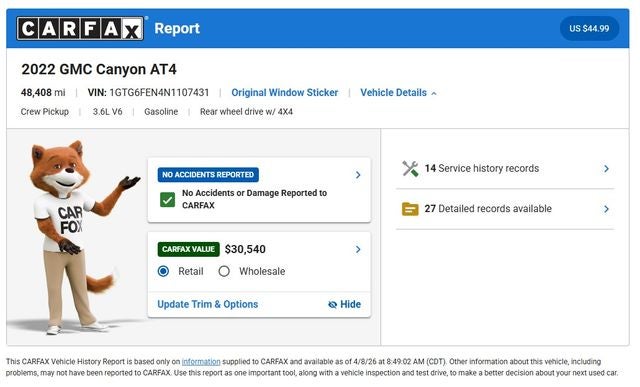 2022 GMC Canyon AT4 w/Cloth