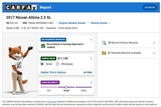 2017 Nissan Altima 2.5 SL