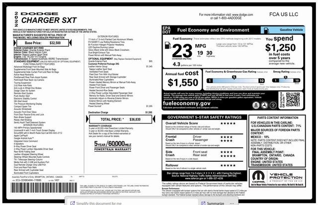 2022 Dodge Charger SXT