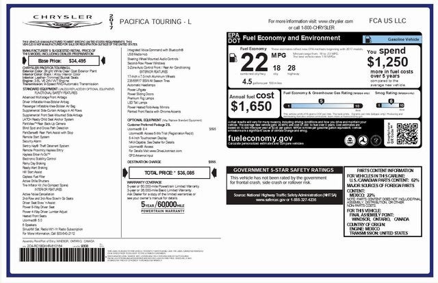 2017 Chrysler Pacifica Touring L