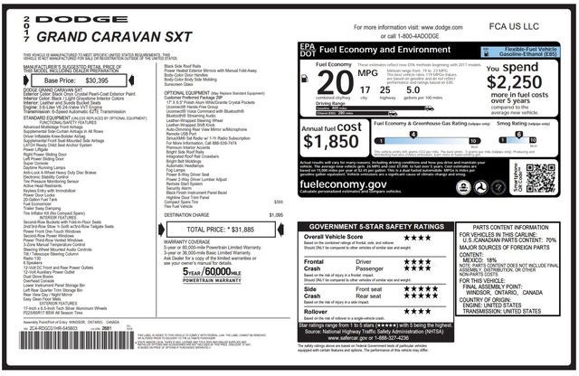 2017 Dodge Grand Caravan SXT