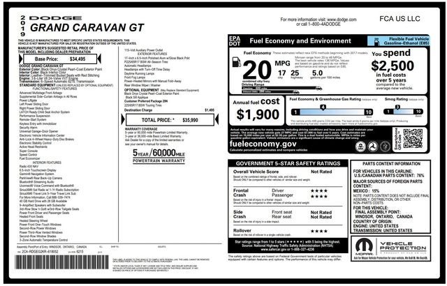 2019 Dodge Grand Caravan GT