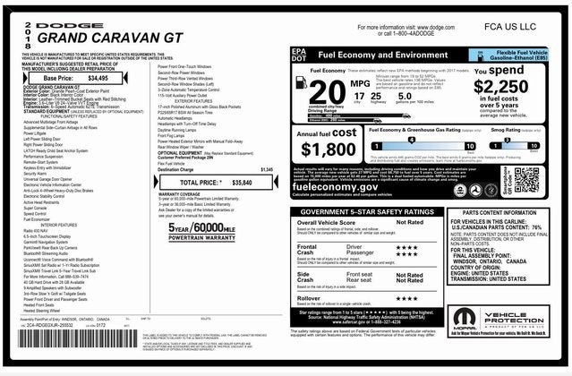 2018 Dodge Grand Caravan GT