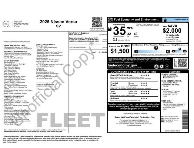 2025 Nissan Versa 1.6 SV