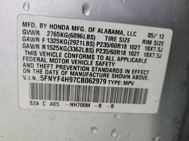 2012 Honda Pilot Touring