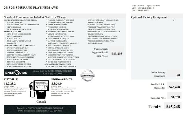 2015 Nissan Murano Platinum AWD