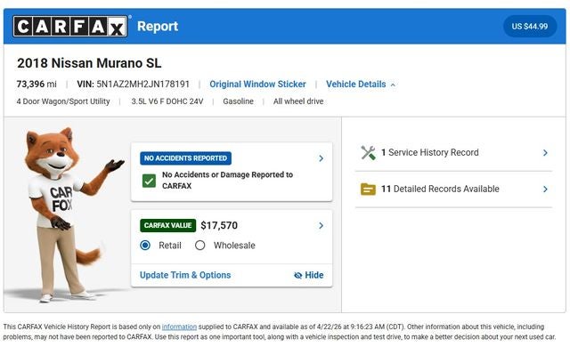 2018 Nissan Murano SL