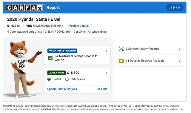 2020 Hyundai Santa Fe SEL
