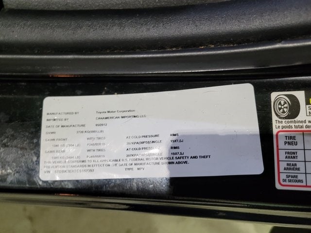 2012 Toyota Highlander Base