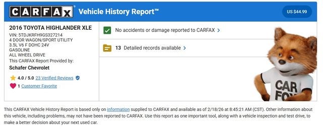 2016 Toyota Highlander XLE V6