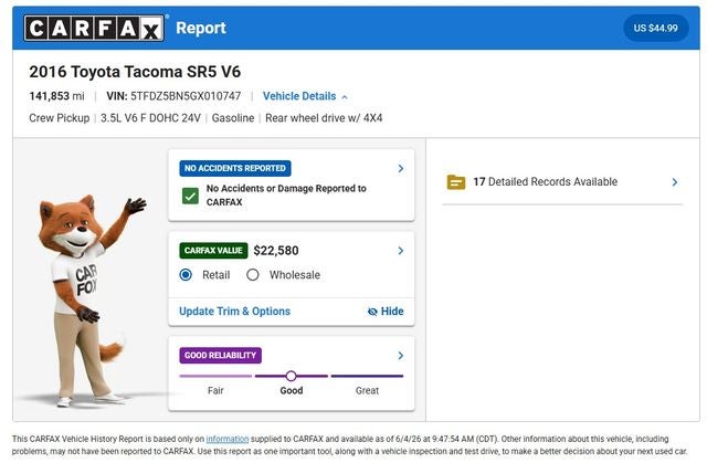 2016 Toyota Tacoma TRD Sport