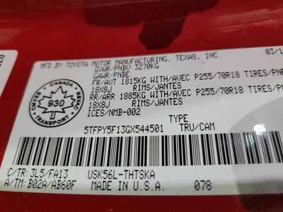 2016 Toyota Tundra SR