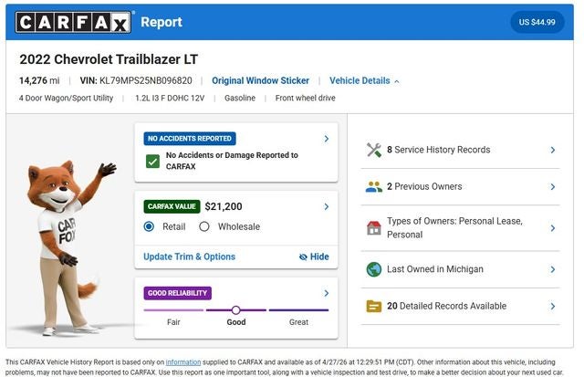 2022 Chevrolet TrailBlazer LT